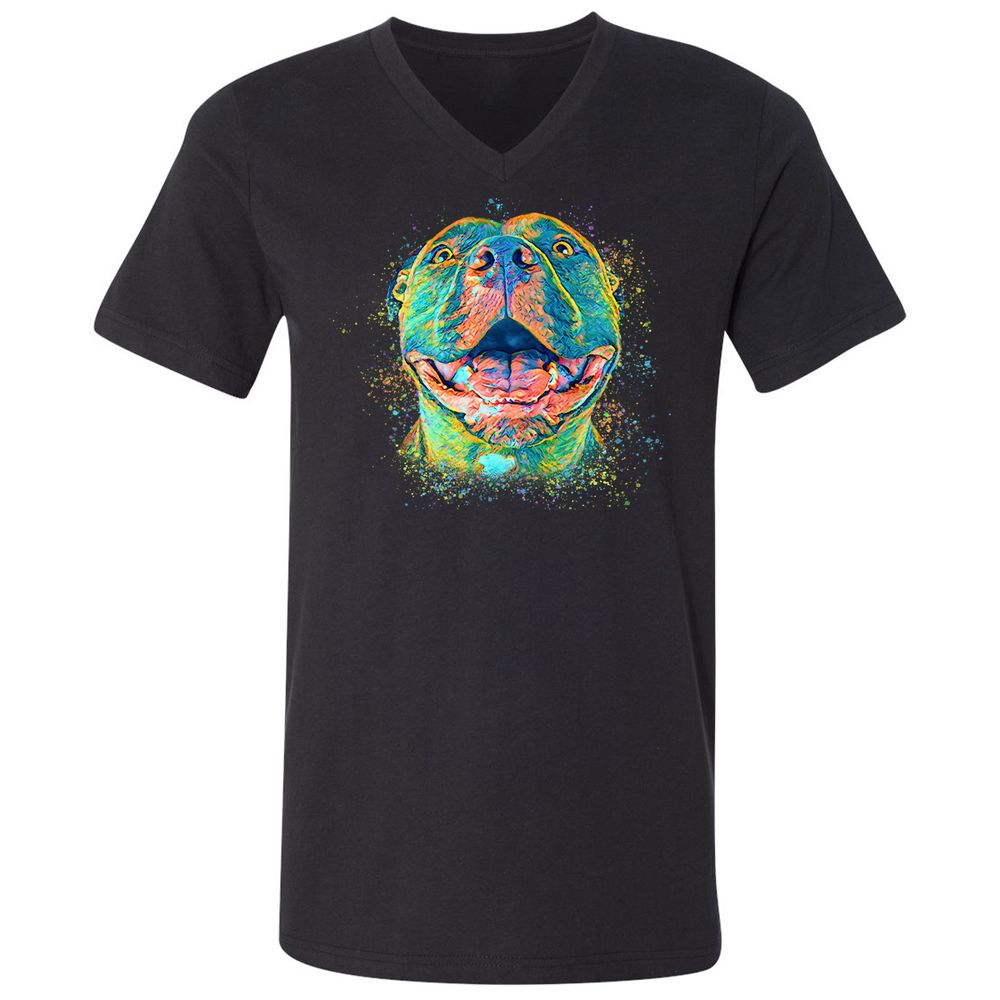 Unisex V-Neck T-Shirt - BVZ1ANJK - Black - 1