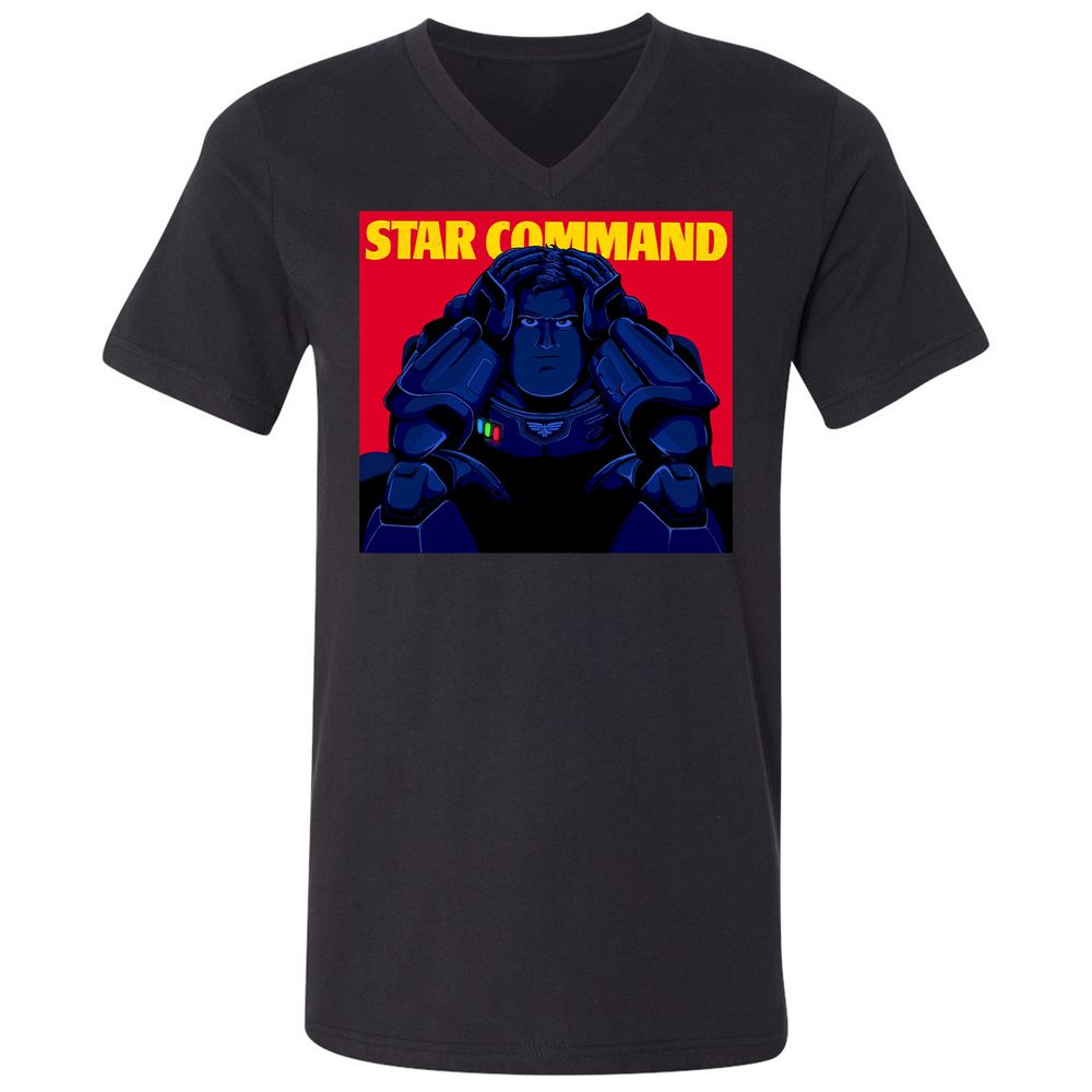 Unisex V-Neck T-Shirt - L4BCG3JN - Black - 1