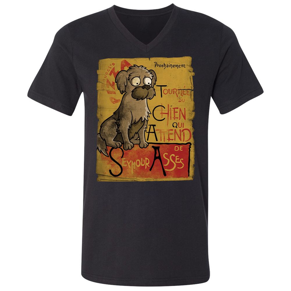 Unisex V-Neck T-Shirt - YT6HGPJB - Black - 1