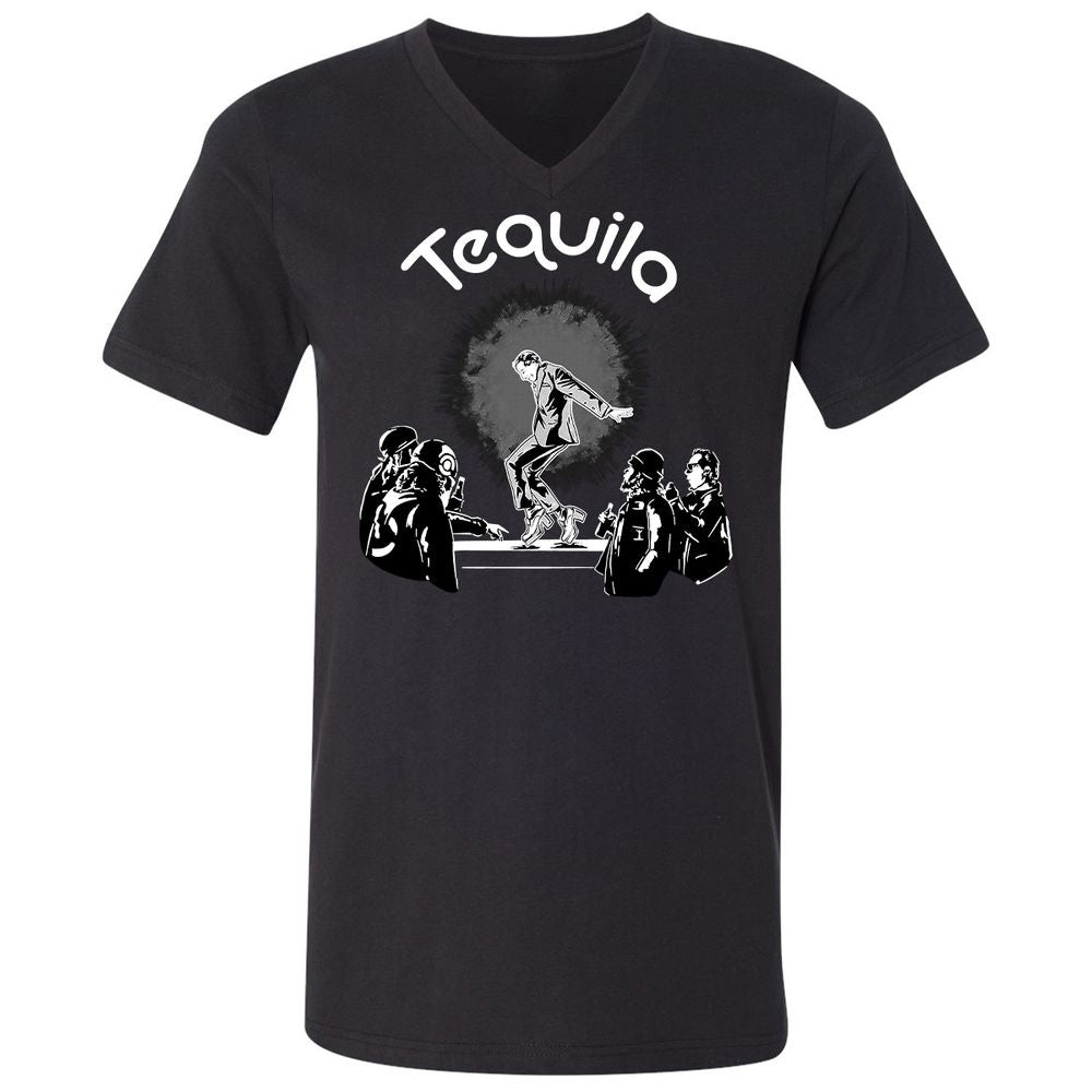 Unisex V-Neck T-Shirt - QRKM3NUU - Black - 1