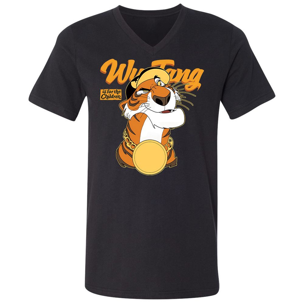 Unisex V-Neck T-Shirt - X3W12NF6 - Black - 1