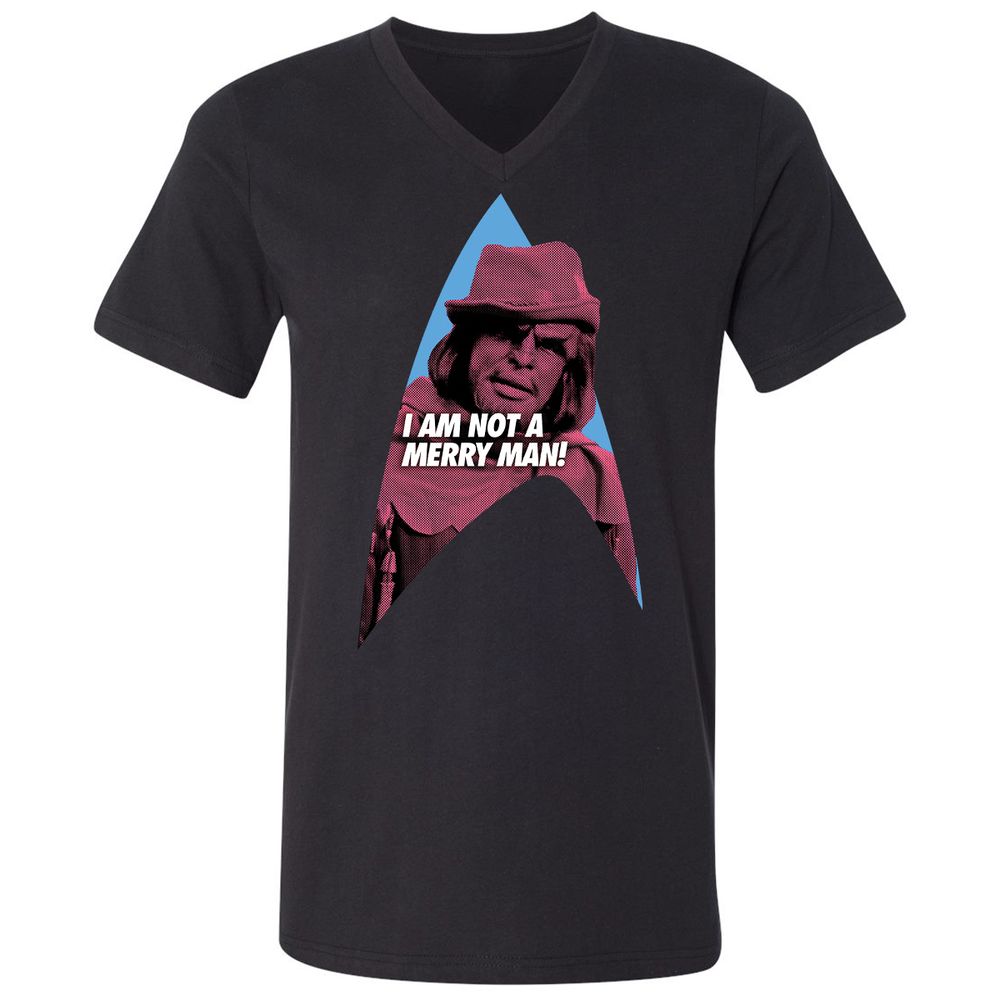 Unisex V-Neck T-Shirt - 81ZMQ83P - Black - 1