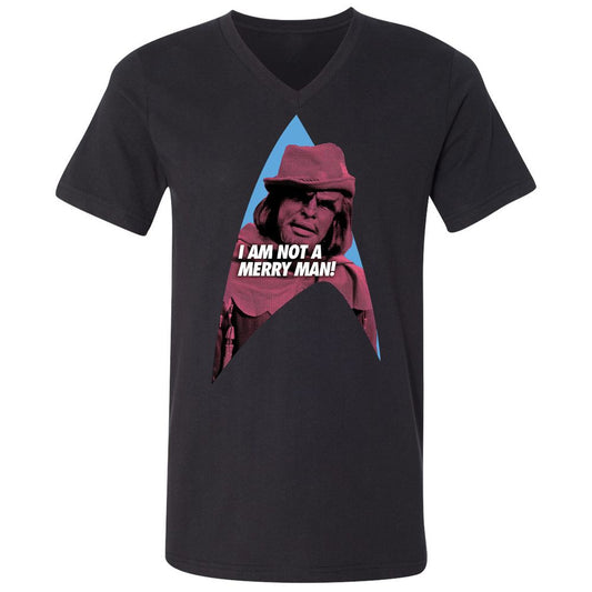 Unisex V-Neck T-Shirt - 81ZMQ83P - Black - 1