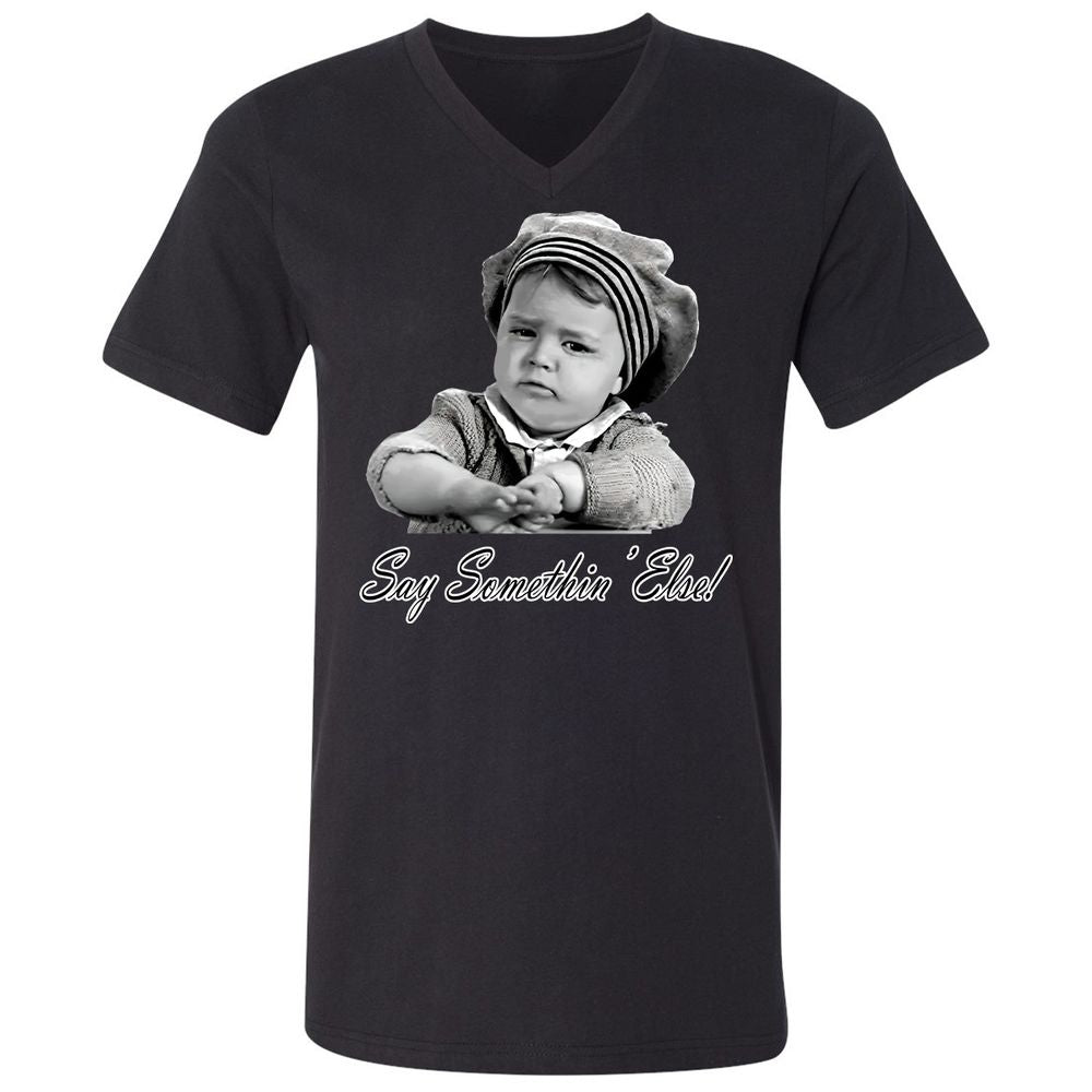 Unisex V-Neck T-Shirt - P1N87MQT - Black - 1