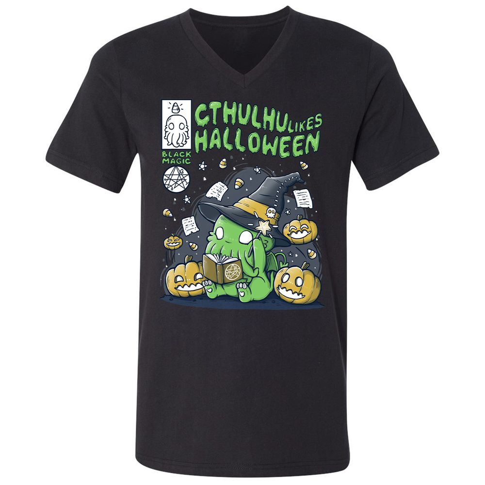 Unisex V-Neck T-Shirt - EGSXQRHN - Black - 1