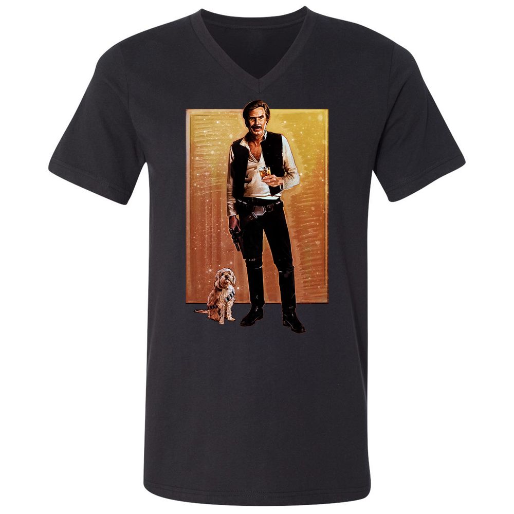 Unisex V-Neck T-Shirt - EBH8B4KZ - Black - 1