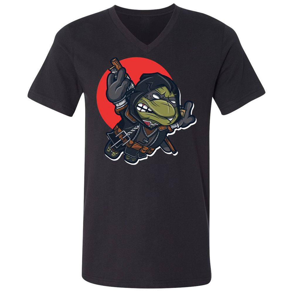 Unisex V-Neck T-Shirt - 4SNCLB1Z - Black - 1