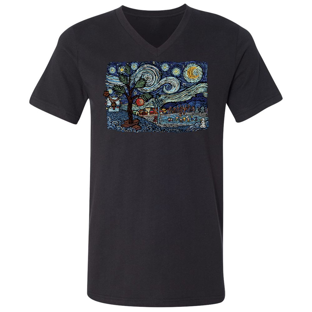 Unisex V-Neck T-Shirt - 9PCYSMEE - Black - 1