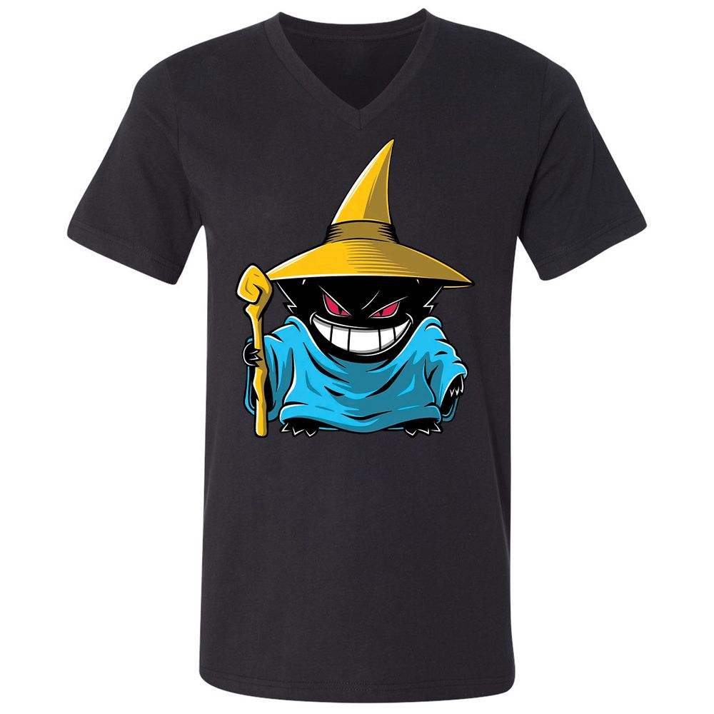 Unisex V-Neck T-Shirt - C86A9E5K - Black - 1