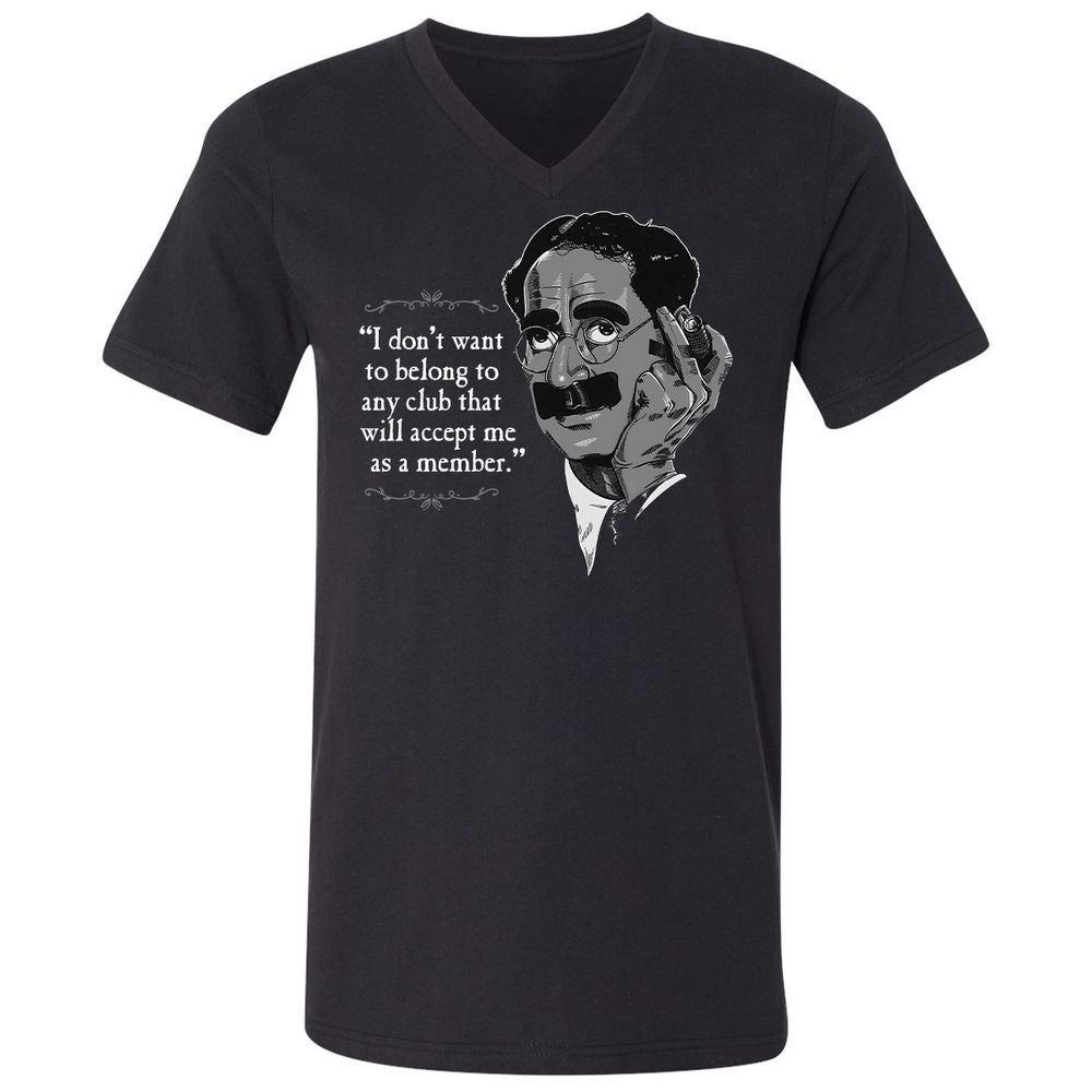 Unisex V-Neck T-Shirt - 9YLF2D9P - Black - 1