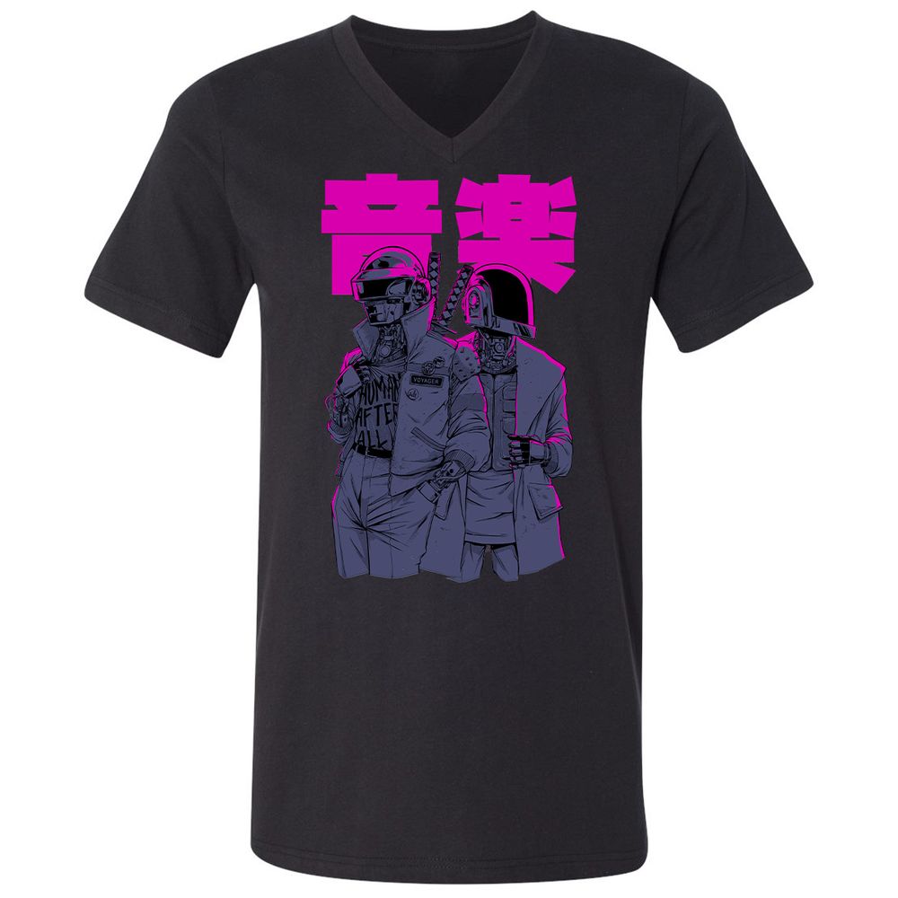 Unisex V-Neck T-Shirt - SA3YMWLJ - Black - 1