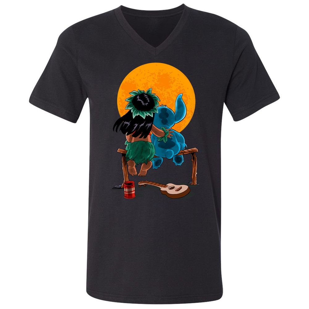 Unisex V-Neck T-Shirt - DC6H9N74 - Black - 1