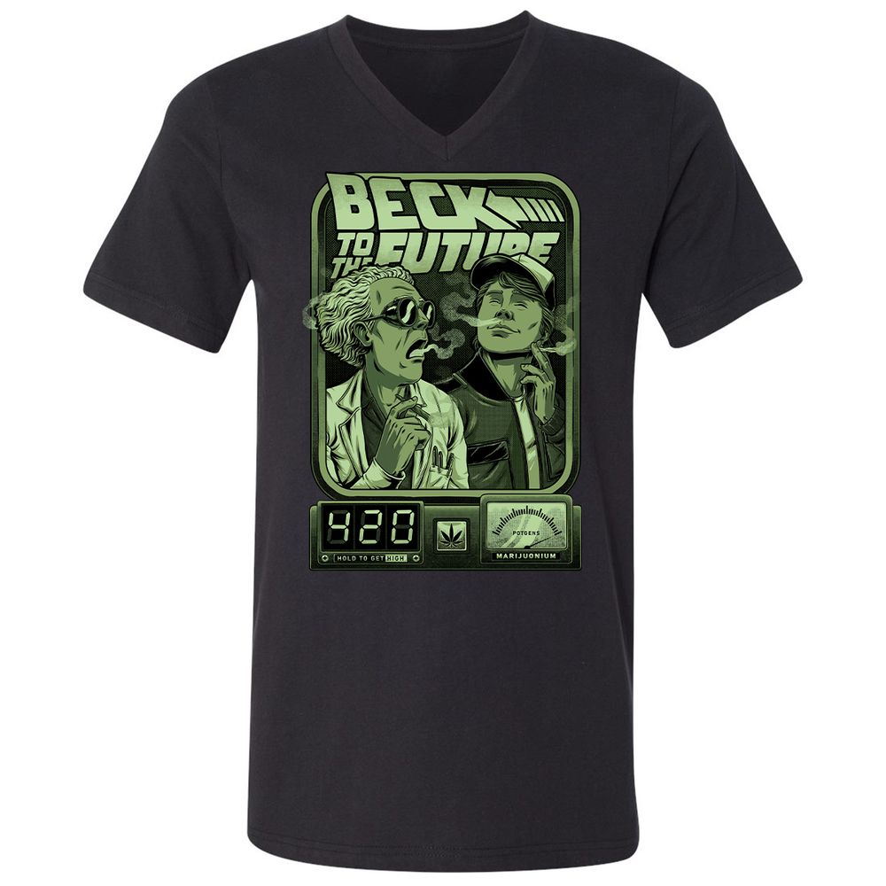 Unisex V-Neck T-Shirt - JW7P7JHN - Black - 1