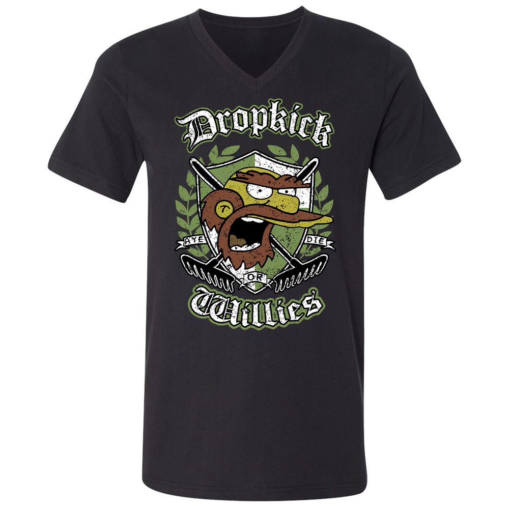 Unisex V-Neck T-Shirt - JCDJKW8U - Black - 1