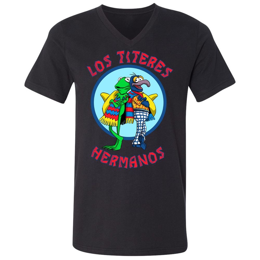 Unisex V-Neck T-Shirt - E2VS5W9B - Black - 1
