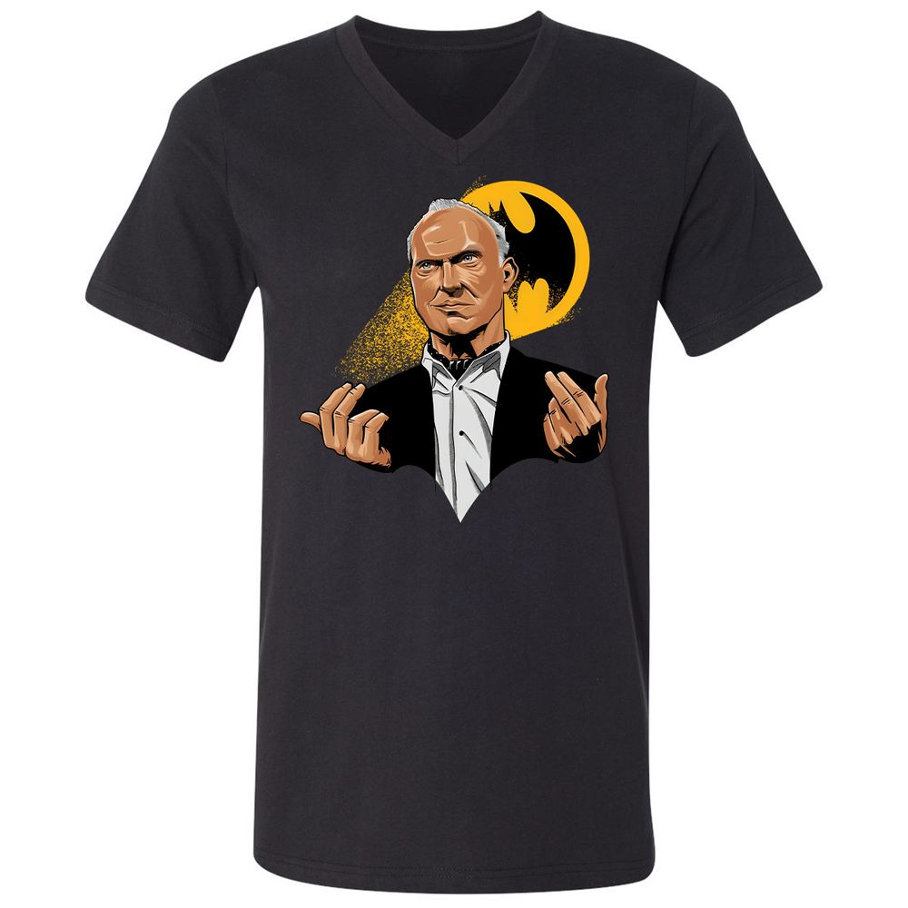 Unisex V-Neck T-Shirt - Q2ZS4ETE - Black - 1