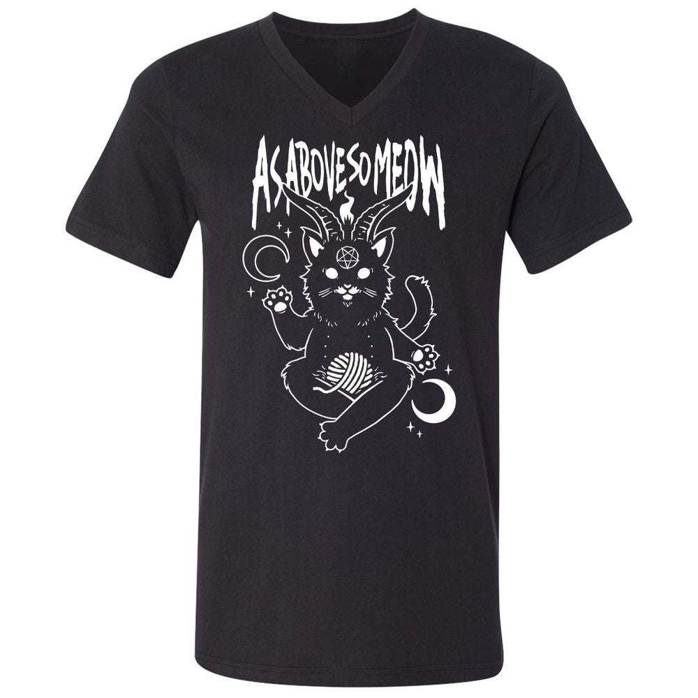 Unisex V-Neck T-Shirt - LERQT77B - Black - 1