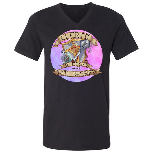 Unisex V-Neck T-Shirt - KEV3XK68 - Black - 1