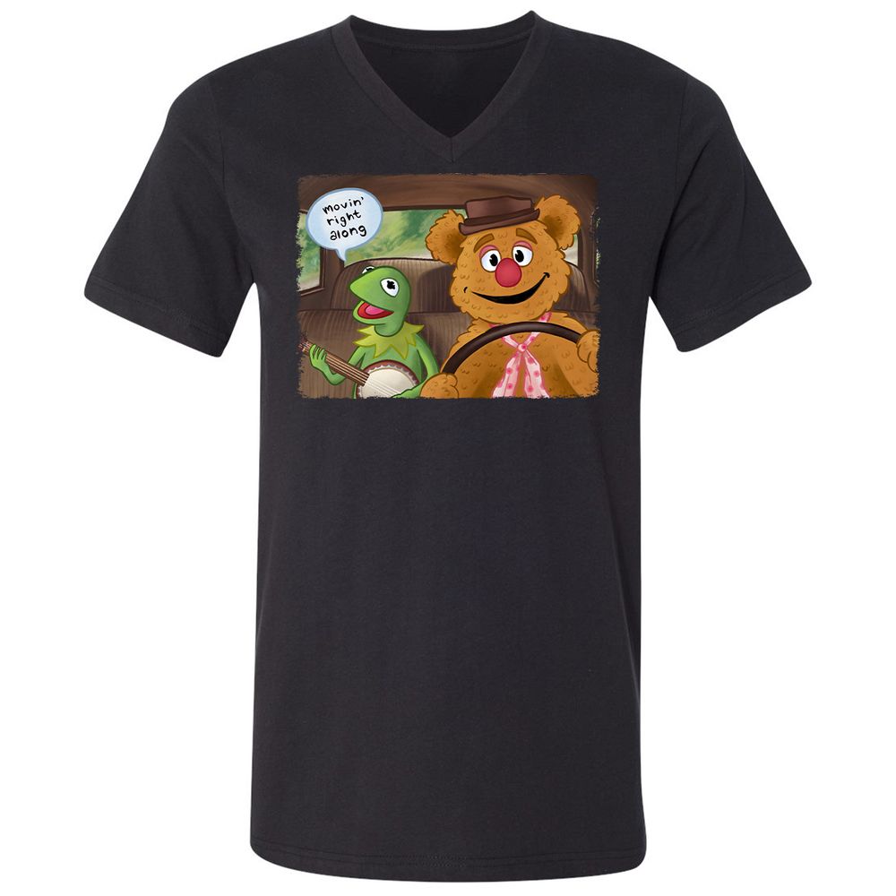 Unisex V-Neck T-Shirt - 3V6A45SJ - Black - 1