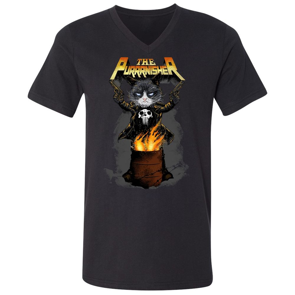 Unisex V-Neck T-Shirt - SGZE85XV - Black - 1