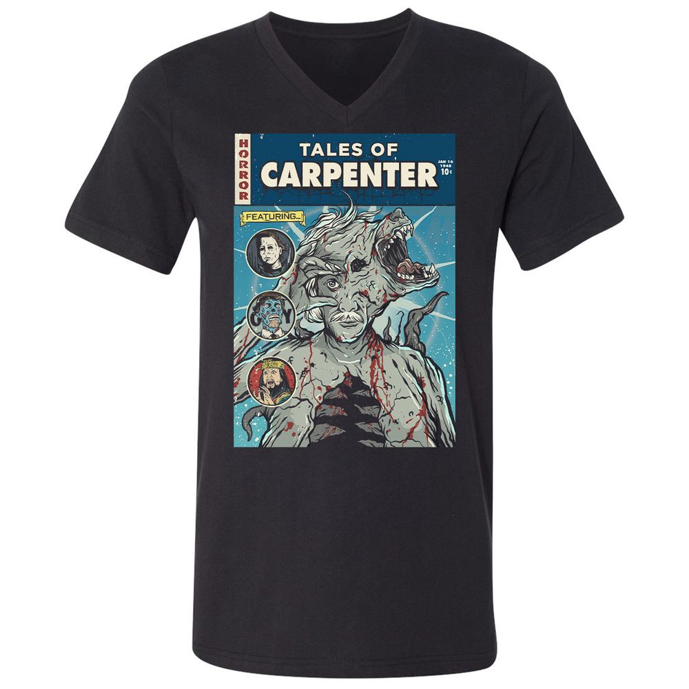 Unisex V-Neck T-Shirt - QNHU2TYU - Black - 1