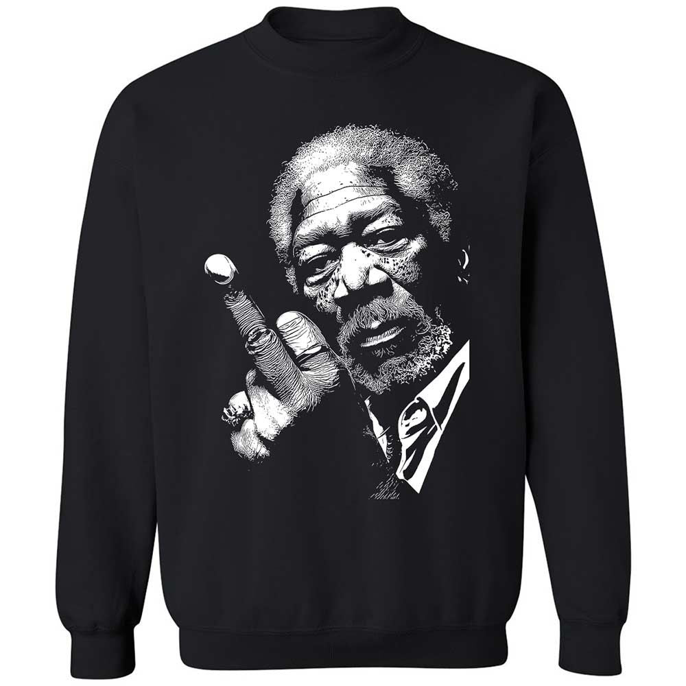 Morgan Freeman middle finger - Black - 1
