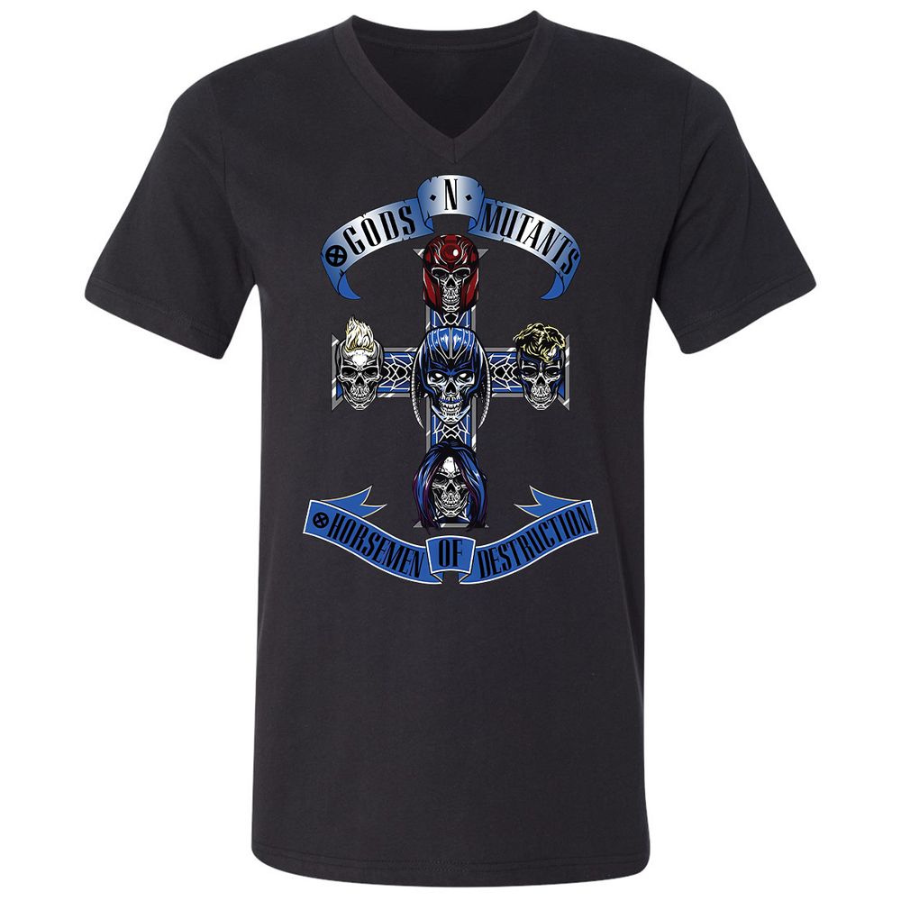Unisex V-Neck T-Shirt - 4WEUJTJC - Black - 1
