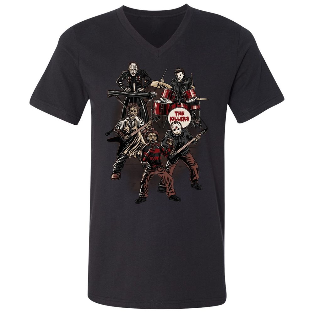 Unisex V-Neck T-Shirt - GZSWG9F3 - Black - 1