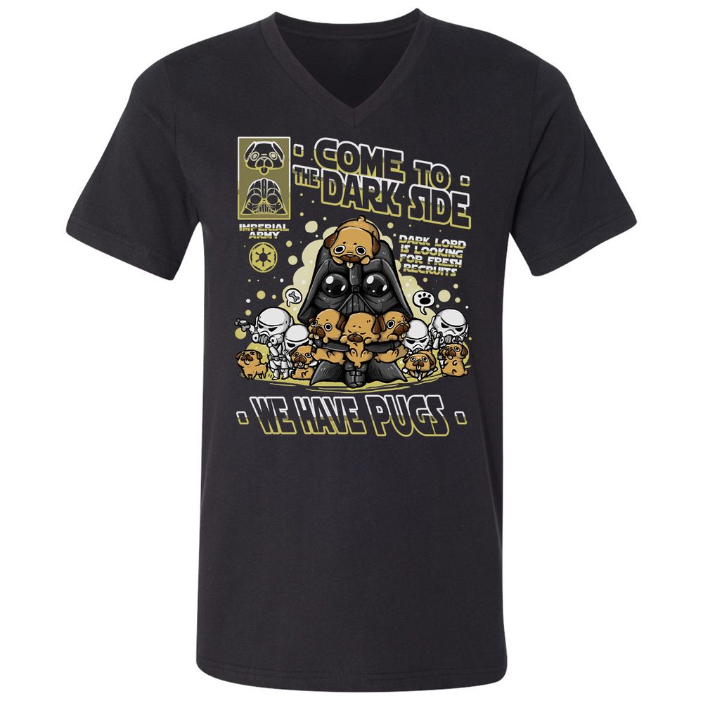 Unisex V-Neck T-Shirt - XNF62L6E - Black - 1