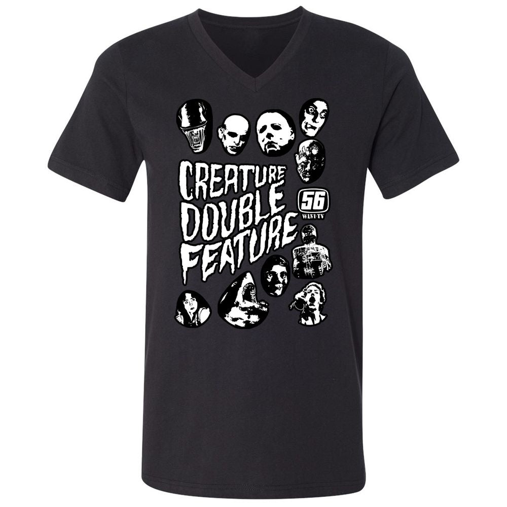 Unisex V-Neck T-Shirt - 7D4TRMYL - Black - 1