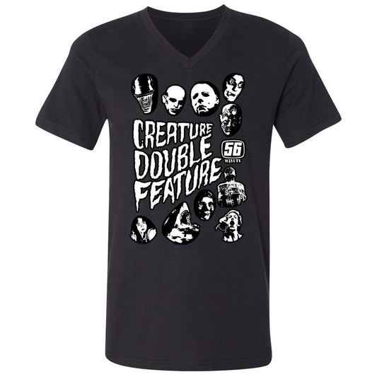 Unisex V-Neck T-Shirt - 7D4TRMYL - Black - 1