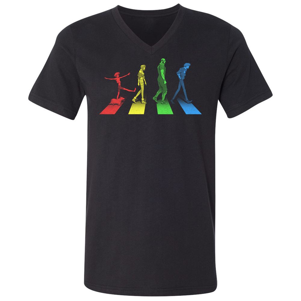 Unisex V-Neck T-Shirt - L473JG4H - Black - 1