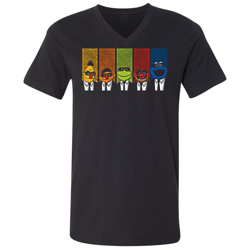 Unisex V-Neck T-Shirt - G3QMUQBH - Black - 1