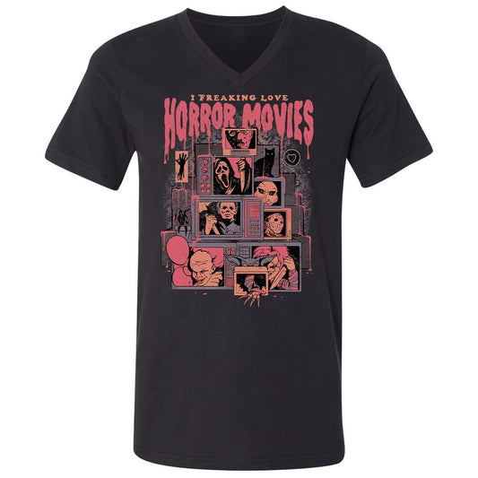 Unisex V-Neck T-Shirt - FFGGDW45 - Black - 1