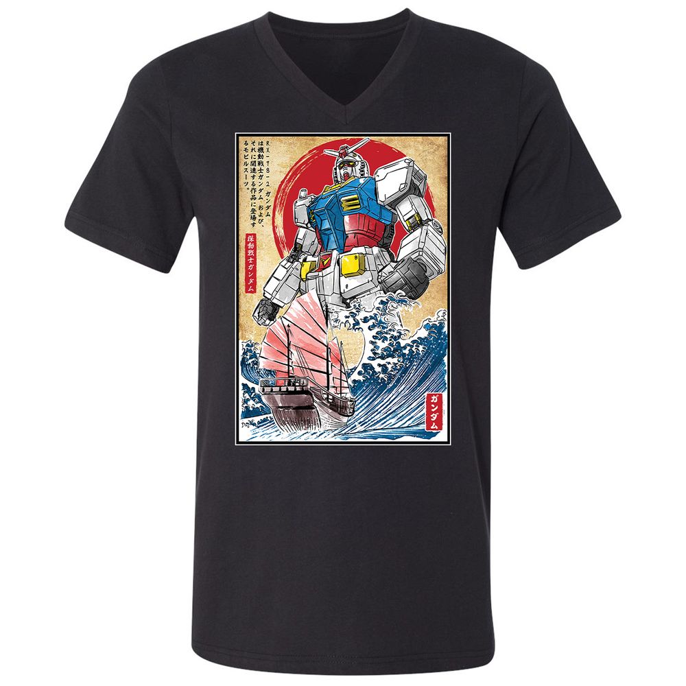 Unisex V-Neck T-Shirt - TCSQ2H63 - Black - 1