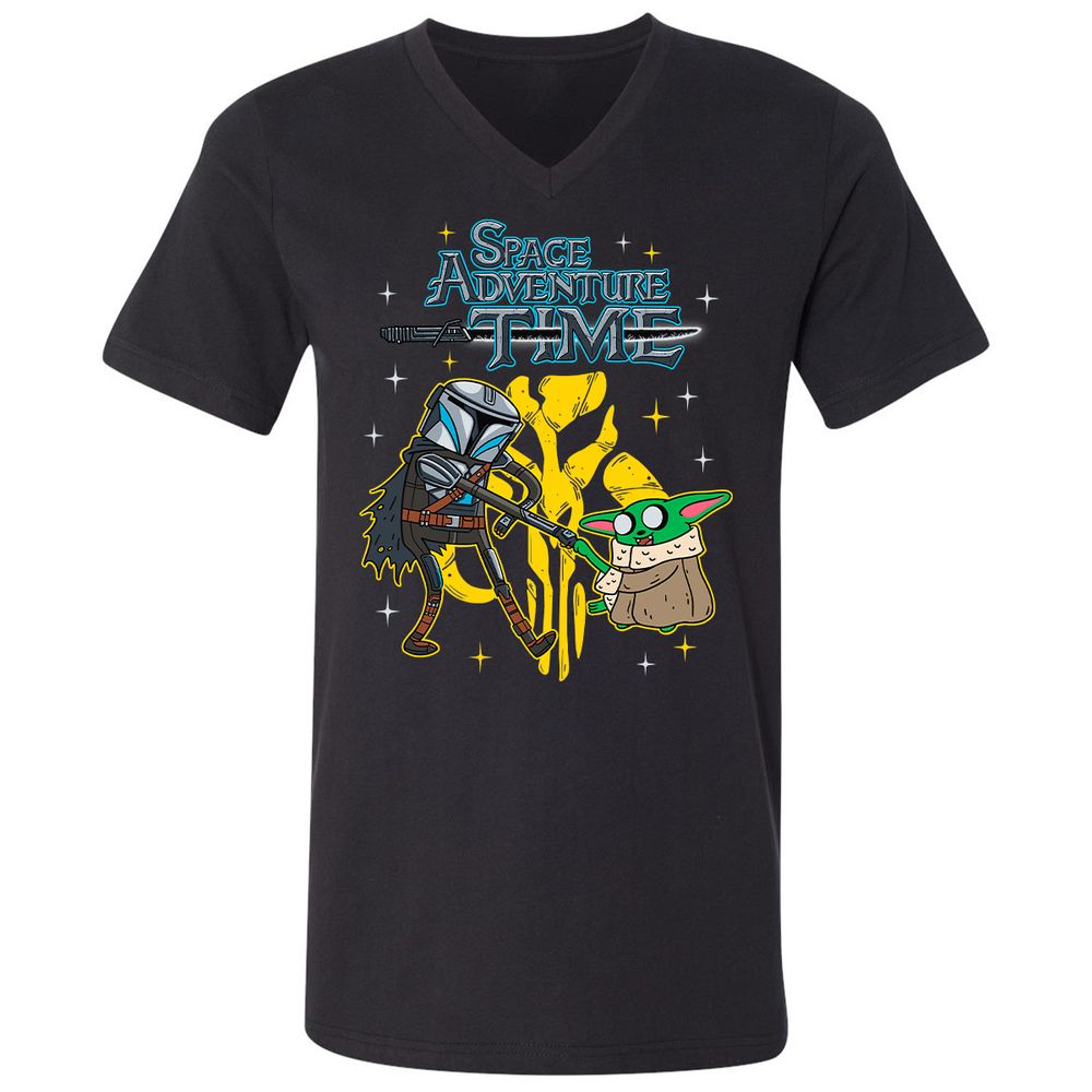 Unisex V-Neck T-Shirt - MNC3DDDJ - Black - 1