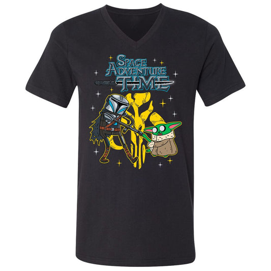 Unisex V-Neck T-Shirt - MNC3DDDJ - Black - 1