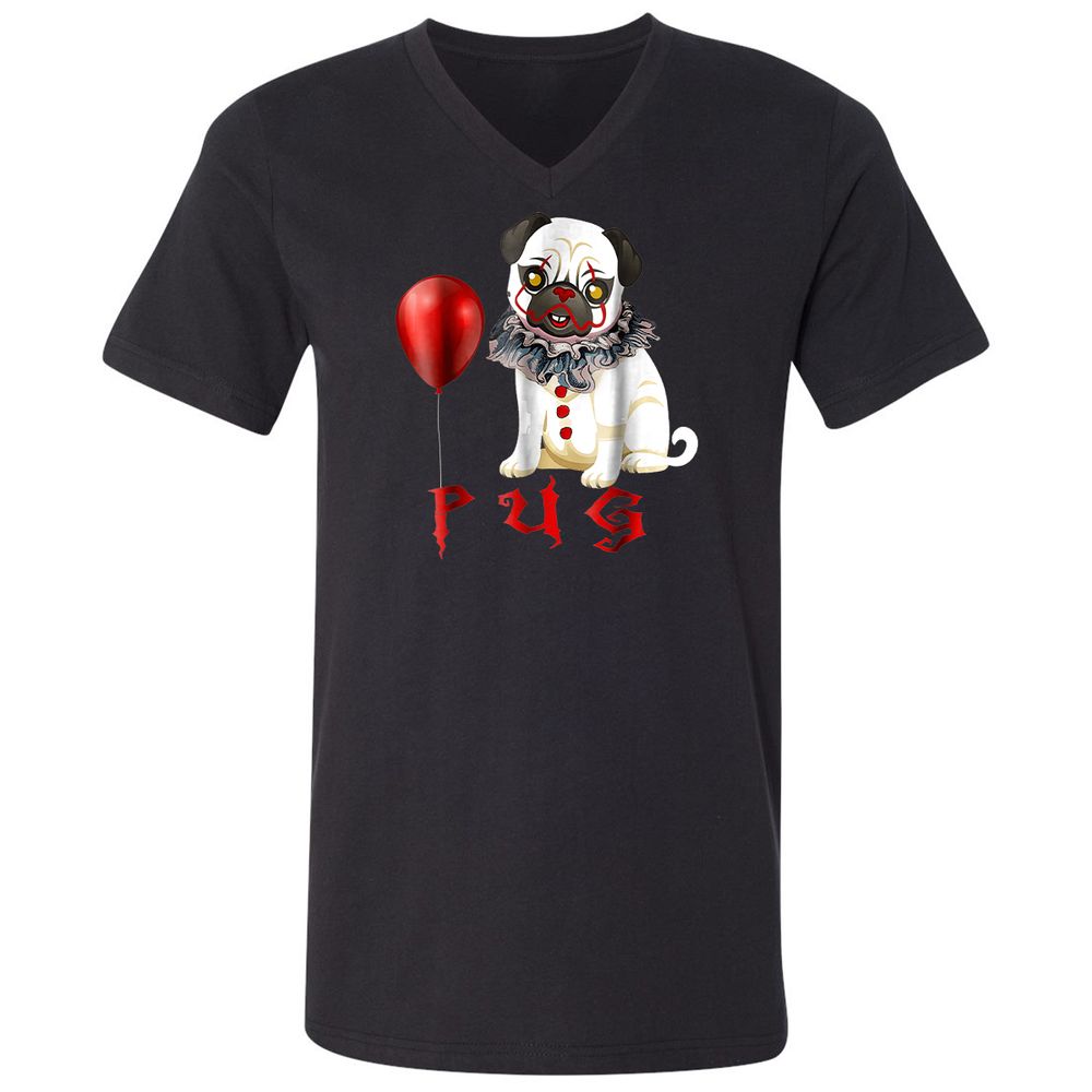 Unisex V-Neck T-Shirt - VYES7U3W - Black - 1