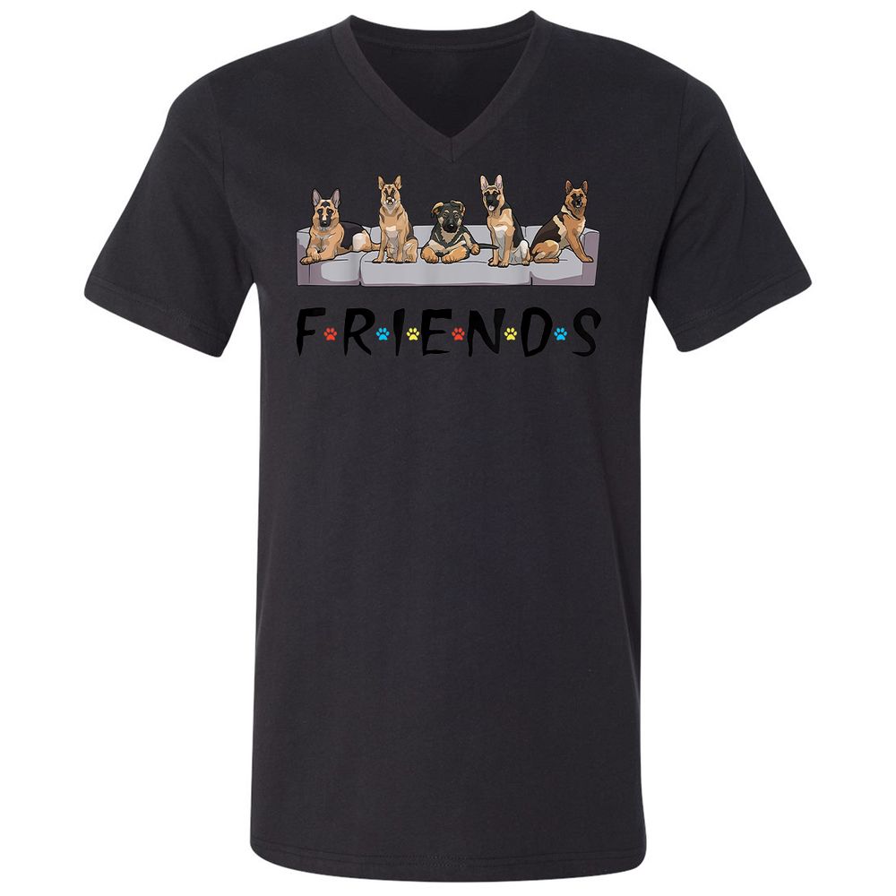Unisex V-Neck T-Shirt - GMM3Y695 - Black - 1