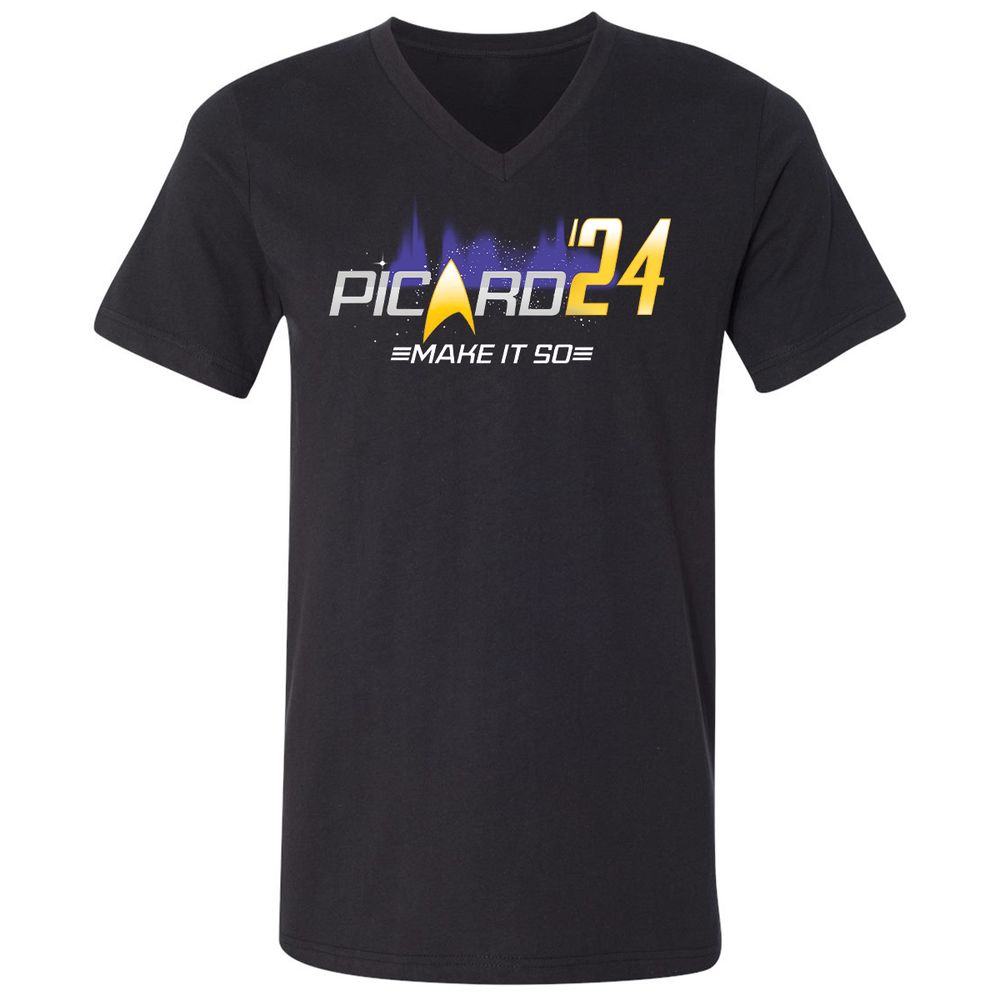 Unisex V-Neck T-Shirt - H6QRDAZW - Black - 1