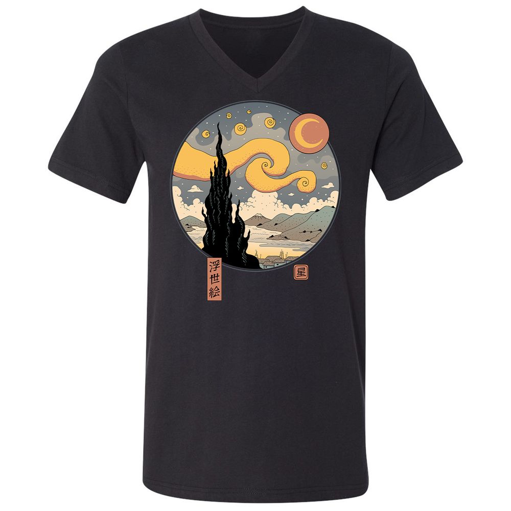 Unisex V-Neck T-Shirt - CPAVYYSM - Black - 1