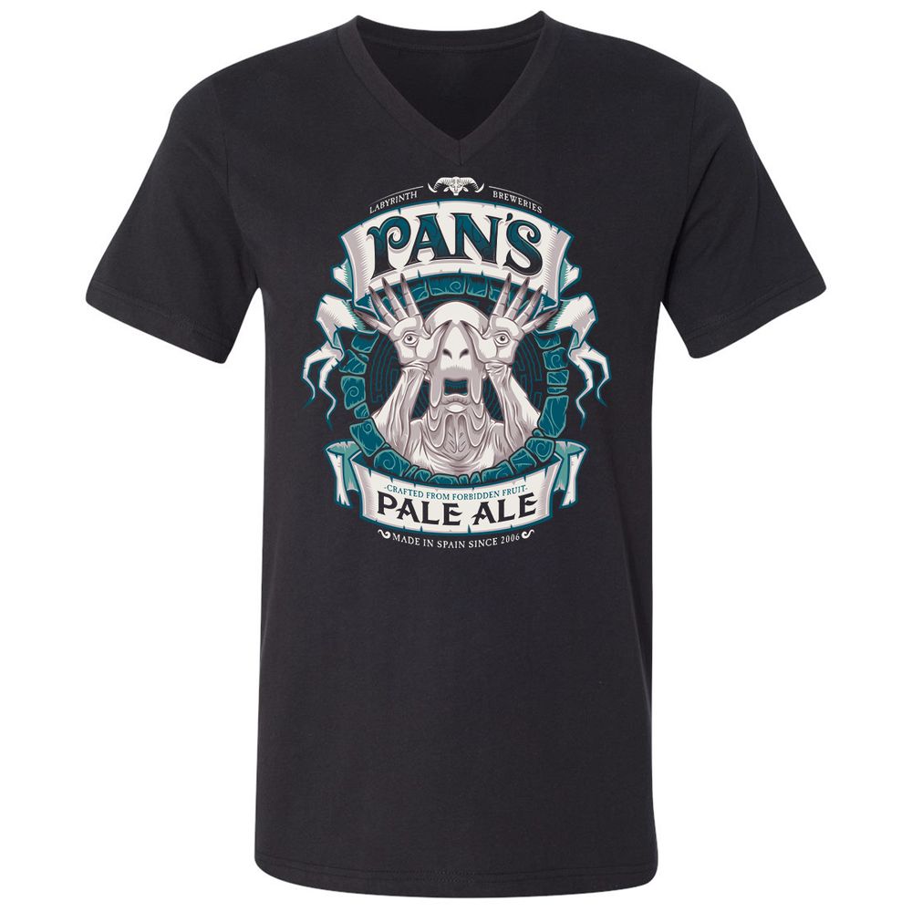 Unisex V-Neck T-Shirt - B3F1QH6T - Black - 1