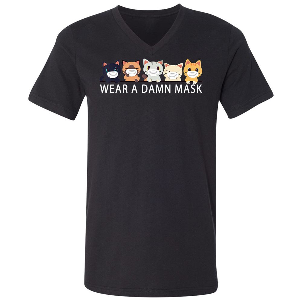 Unisex V-Neck T-Shirt - AZF51UTJ - Black - 1