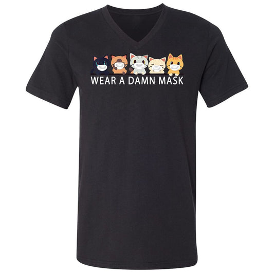 Unisex V-Neck T-Shirt - AZF51UTJ - Black - 1