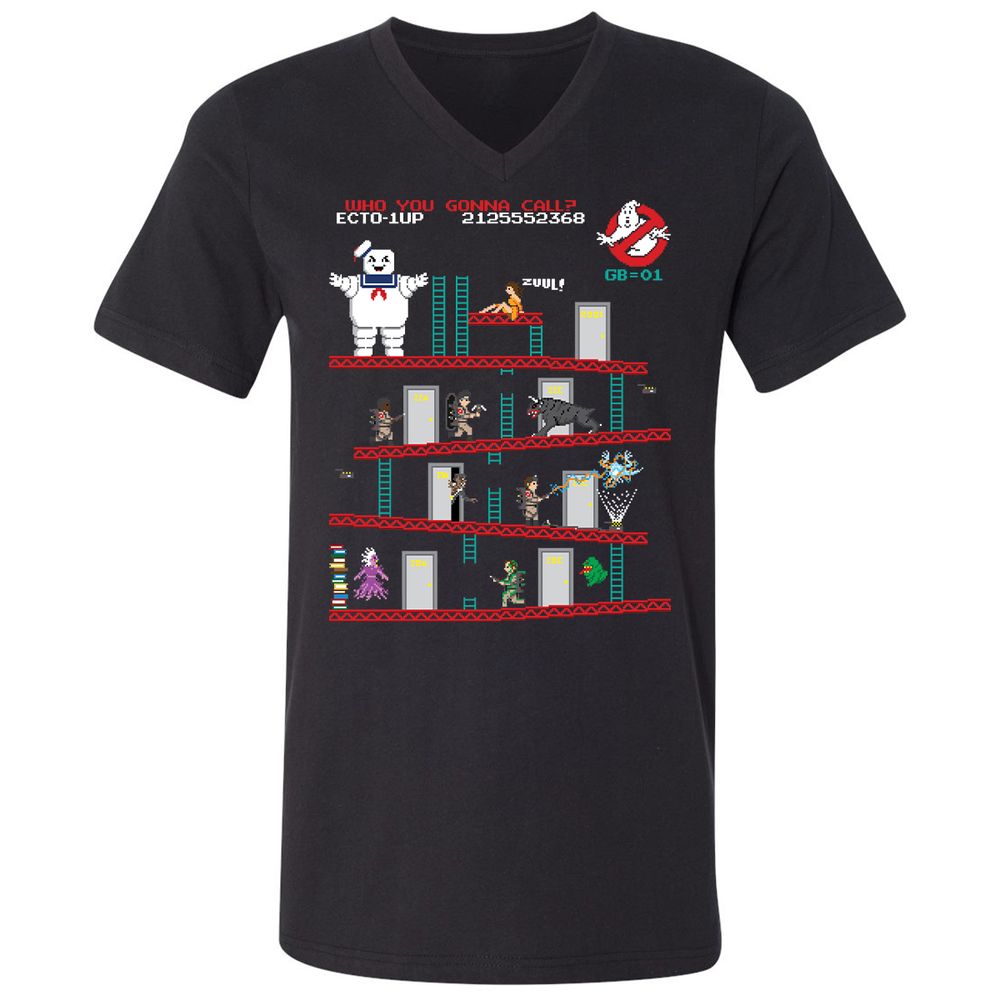 Unisex V-Neck T-Shirt - E274X3T8 - Black - 1
