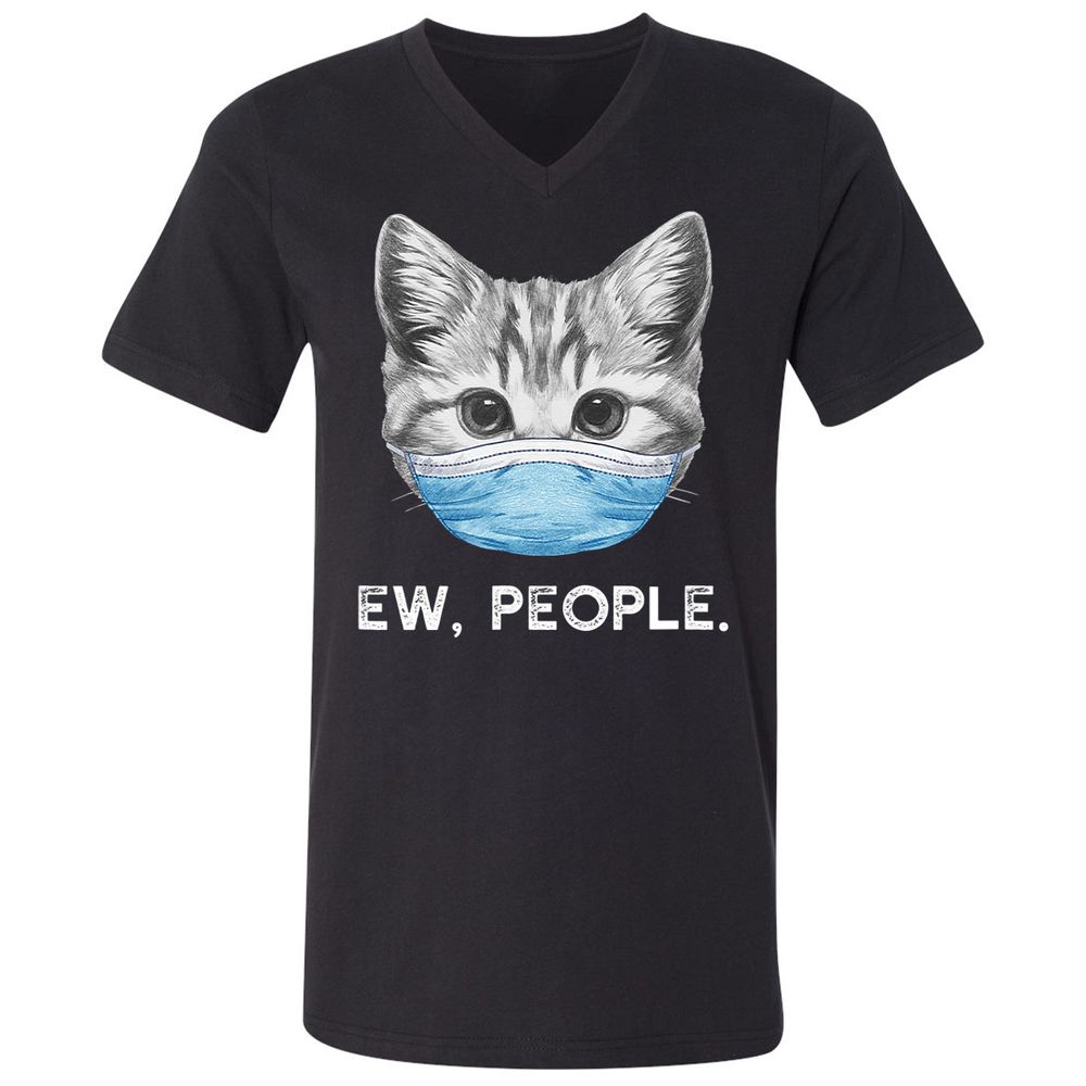 Unisex V-Neck T-Shirt - MF5K4QQH - Black - 1