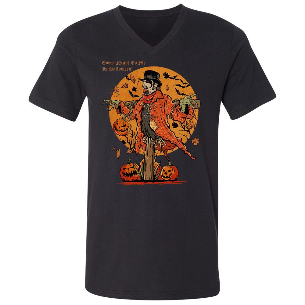 Unisex V-Neck T-Shirt - UZZTZLWU - Black - 1