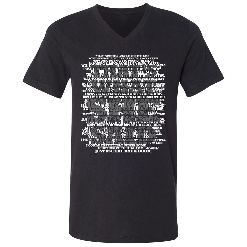 Unisex V-Neck T-Shirt - DCRLNSCA - Black - 1