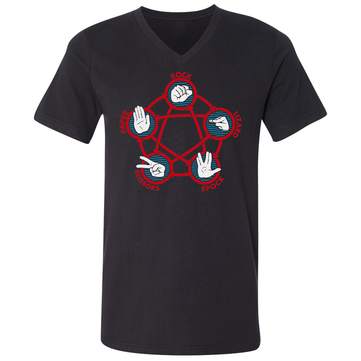 Unisex V-Neck T-Shirt - NZB2TQLK - Black - 1