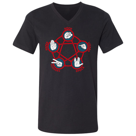 Unisex V-Neck T-Shirt - NZB2TQLK - Black - 1